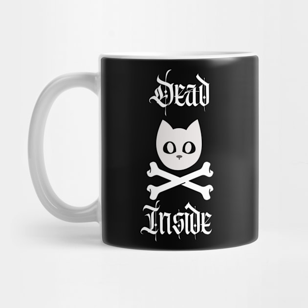 Dead Inside Cat and Crossbones by elizabethtruedesigns